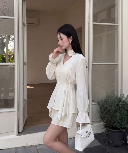DRESS PLUS(ドレスプラス)の「リボンベルト ブラウス&スカート セットアップ(セットアップ・レディース・パープル/アイボリー/ブラック・M/L)」の19枚目の写真