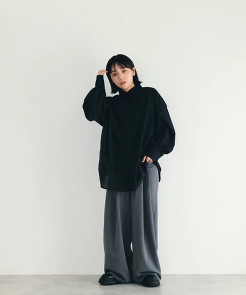 merrylatte（メリーラテ）の「オーバーサイズシンプルシャツ【IROHANI】（シャツ/ブラウス・レディース・ブラック/ホワイト・FREE）」の16枚目の写真
