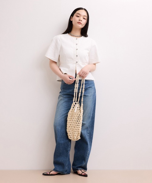 セール】【WEB限定】デニムパフスリーブブラウス（シャツ/ブラウス