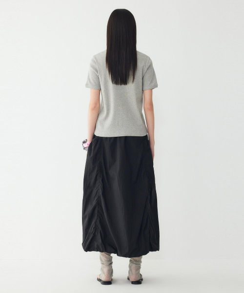 STUDIO TOMBOY(スタジオトムボーイ)の「エッセンシャルリブスリムフィット半袖Tシャツ_メランジグレー 91F6222783(Tシャツ/カットソー・レディース・ライトグレー・OS)」の4枚目の写真
