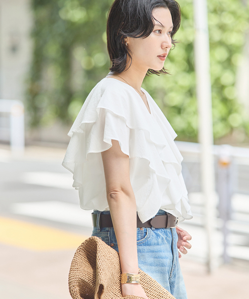 JOURNAL STANDARD(ジャーナルスタンダード)の「キョウネンコットンボイルフリル ブラウス(シャツ/ブラウス・レディース・ブラック/ホワイト・FREE)」の16枚目の写真