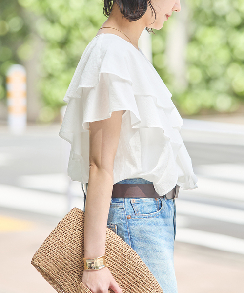 JOURNAL STANDARD(ジャーナルスタンダード)の「キョウネンコットンボイルフリル ブラウス(シャツ/ブラウス・レディース・ブラック/ホワイト・FREE)」の17枚目の写真