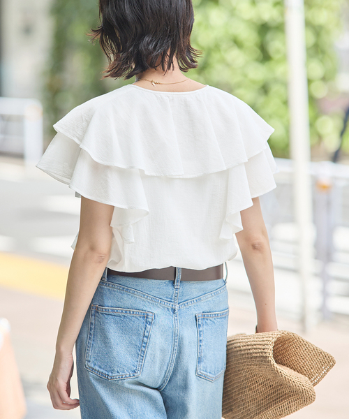 JOURNAL STANDARD(ジャーナルスタンダード)の「キョウネンコットンボイルフリル ブラウス(シャツ/ブラウス・レディース・ブラック/ホワイト・FREE)」の18枚目の写真