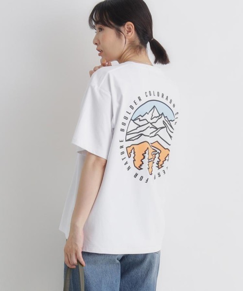 CAMP7(キャンプセブン)の「CAMP7(キャンプ7)CAMP7ロゴTシャツ(Tシャツ/カットソー・レディース・ダークグレー/ホワイト/ブラック・S/M/L)」の2枚目の写真