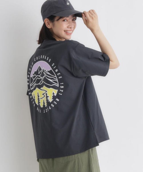 CAMP7(キャンプセブン)の「CAMP7(キャンプ7)CAMP7ロゴTシャツ(Tシャツ/カットソー・レディース・ダークグレー/ホワイト/ブラック・S/M/L)」の3枚目の写真