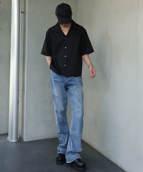 welise(ウェライズ)の「【welise/ウェライズ】-クールタッチ/接触冷感- リッチドレープスムース ボクシーショート丈 半袖オープンカラーシャツ(シャツ/ブラウス・メンズ・ブラック/ホワイト/チャコールグレー/サックスブルー/ダークネイビー・L/M/S)」の18枚目の写真