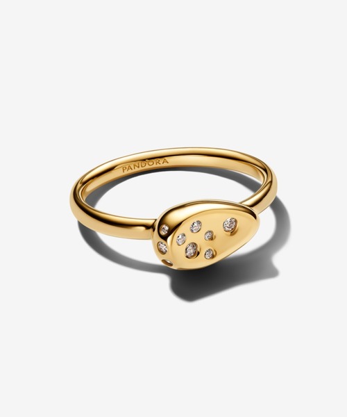 PANDORA（パンドラ）の「ミディアム ストーンセット オーバル シグネット リング（リング・レディース・イエローゴールド・56/54/52/50）」の10枚目の写真