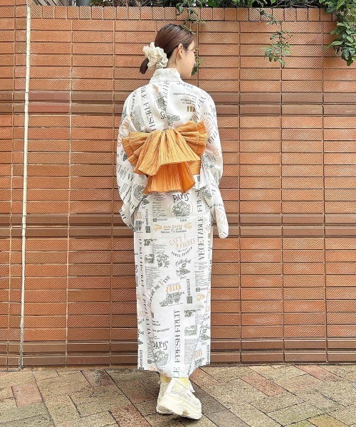 F i.n.t（フィント）の「マルシェロゴプリント柄浴衣セット/fint フィント（浴衣・レディース・ホワイト×ブルー/ホワイト×グリーン・FREE）」の11枚目の写真