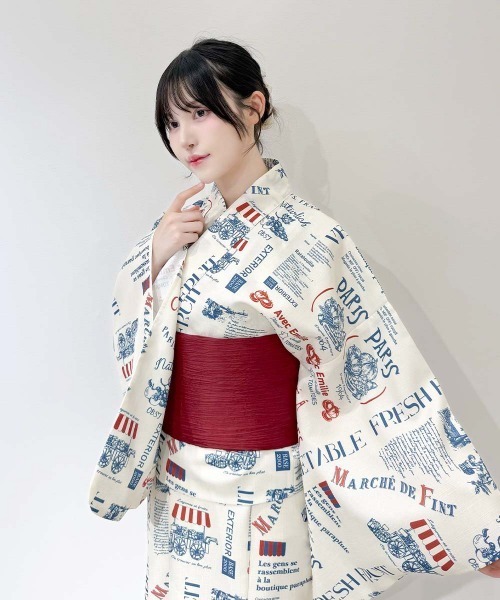 F i.n.t（フィント）の「マルシェロゴプリント柄浴衣セット/fint フィント（浴衣・レディース・ホワイト×ブルー/ホワイト×グリーン・FREE）」の13枚目の写真