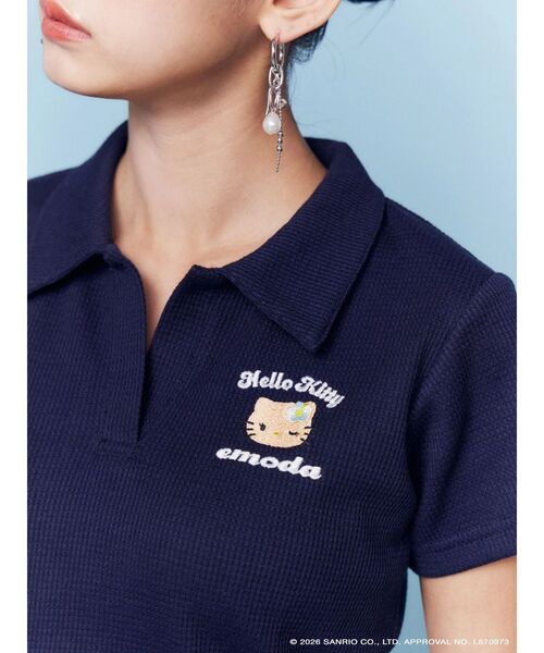 sanrio（サンリオ）の「【日焼けHello Kitty×EMODA】SKIPPER HALF SLEEVE TOP（Tシャツ/カットソー・レディース・アイボリー/ネイビー・FREE）」の11枚目の写真