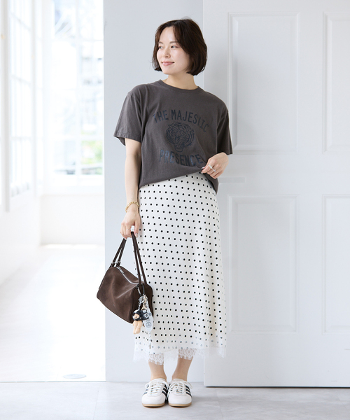 U by SPICK&SPAN(ユーバイスピックアンドスパン)の「ドットレーススカート(スカート・レディース・White/ブラック・FREE)」の15枚目の写真