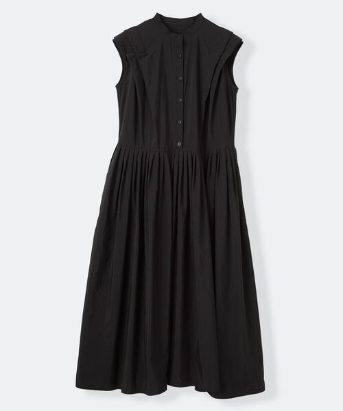 LANVIN en Bleu(ランバンオンブルー)の「ナイロンタッサータックワンピース(ワンピース・レディース・ブラック/イエロー/キャメル・36/38)」の2枚目の写真