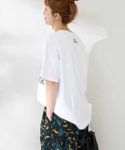 B.C STOCK（ベーセーストック）の「フェイドフロッキープリント Tシャツ（Tシャツ/カットソー・メンズ・ホワイト/ピンク/ベージュ・LARGE/MEDIUM）」の8枚目の写真