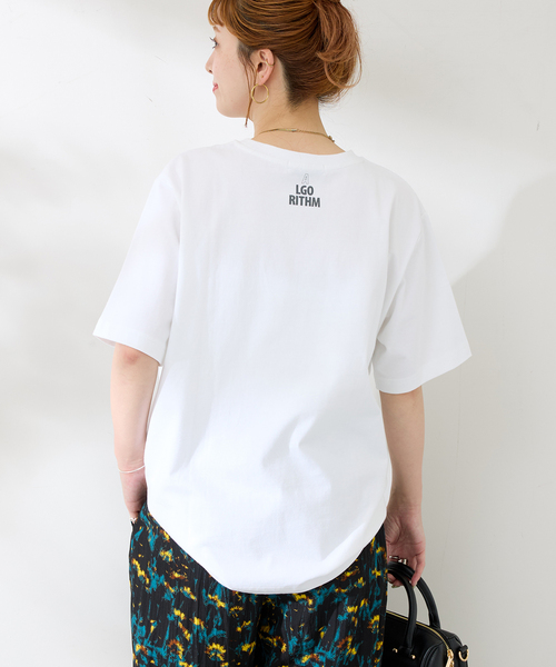 B.C STOCK（ベーセーストック）の「フェイドフロッキープリント Tシャツ（Tシャツ/カットソー・メンズ・ホワイト/ピンク/ベージュ・LARGE/MEDIUM）」の9枚目の写真