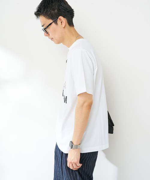 B.C STOCK（ベーセーストック）の「フェイドフロッキープリント Tシャツ（Tシャツ/カットソー・メンズ・ホワイト/ピンク/ベージュ・LARGE/MEDIUM）」の15枚目の写真