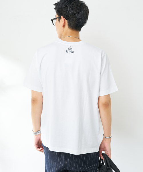B.C STOCK（ベーセーストック）の「フェイドフロッキープリント Tシャツ（Tシャツ/カットソー・メンズ・ホワイト/ピンク/ベージュ・LARGE/MEDIUM）」の16枚目の写真