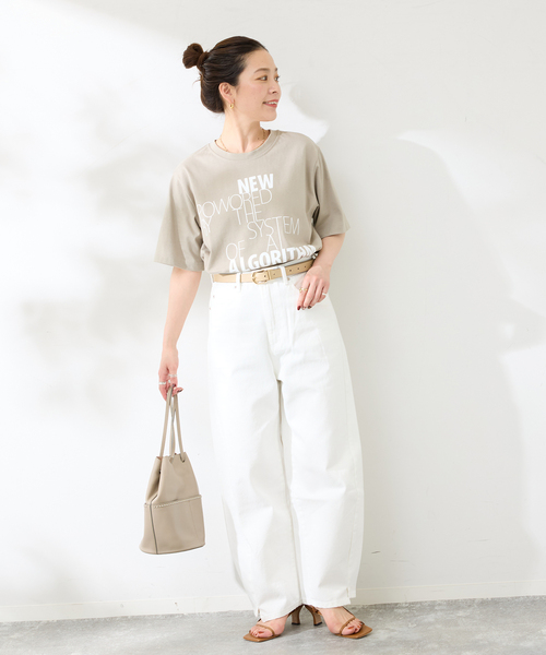 B.C STOCK（ベーセーストック）の「フェイドフロッキープリント Tシャツ（Tシャツ/カットソー・メンズ・ホワイト/ピンク/ベージュ・LARGE/MEDIUM）」の17枚目の写真