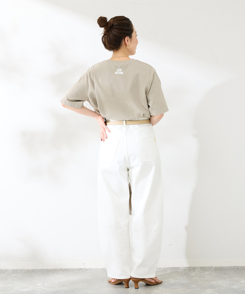 B.C STOCK（ベーセーストック）の「フェイドフロッキープリント Tシャツ（Tシャツ/カットソー・メンズ・ホワイト/ピンク/ベージュ・LARGE/MEDIUM）」の19枚目の写真