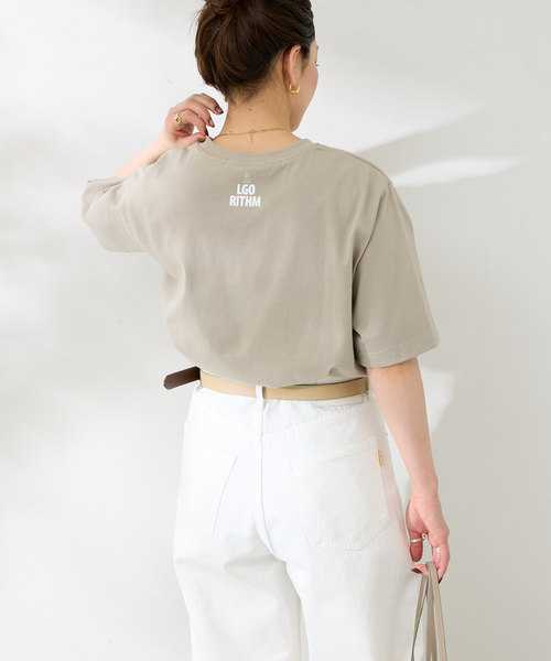 B.C STOCK（ベーセーストック）の「フェイドフロッキープリント Tシャツ（Tシャツ/カットソー・メンズ・ホワイト/ピンク/ベージュ・LARGE/MEDIUM）」の22枚目の写真