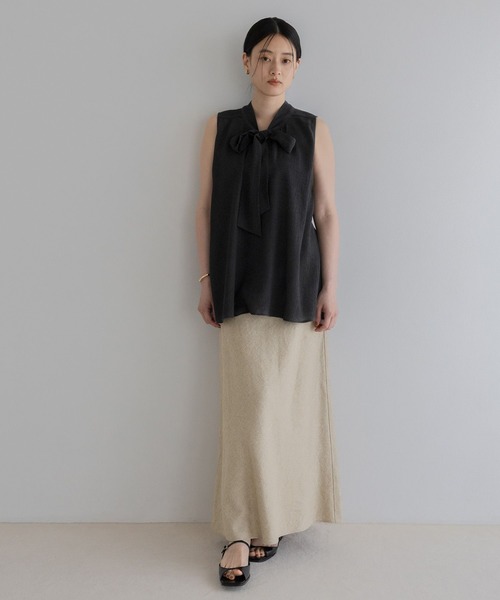 A part by(アパートバイ)の「【Sサイズ展開】リネンマキシスカート(スカート・レディース・ブラック/オレンジ系その他3・MEDIUM/SMALL)」の17枚目の写真