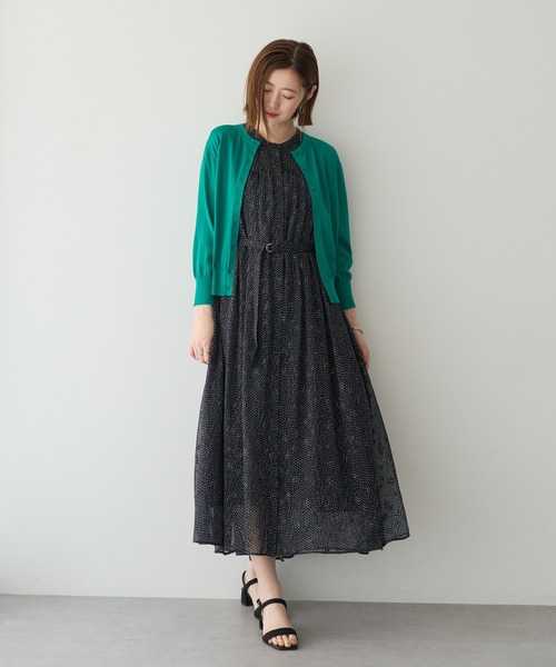 YECCA VECCA(イェッカヴェッカ)の「シアードット柄ギャザーワンピース(ワンピース・レディース・オフホワイト/ブラック・FREE)」の20枚目の写真