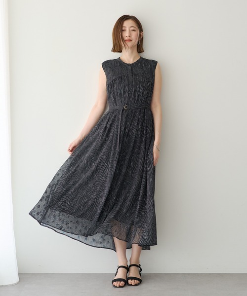 YECCA VECCA(イェッカヴェッカ)の「シアードット柄ギャザーワンピース(ワンピース・レディース・オフホワイト/ブラック・FREE)」の18枚目の写真