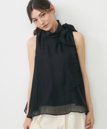 サイドリボンシアートップス/ side ribbon sheer top