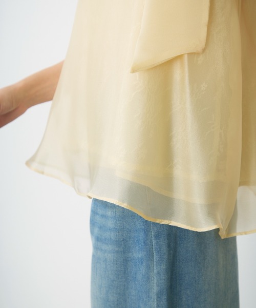 Lunea(ルネア)の「サイドリボンシアートップス/ side ribbon sheer top(シャツ/ブラウス・レディース・アイボリー/ピンク/ブラック/イエロー・FREE)」の22枚目の写真