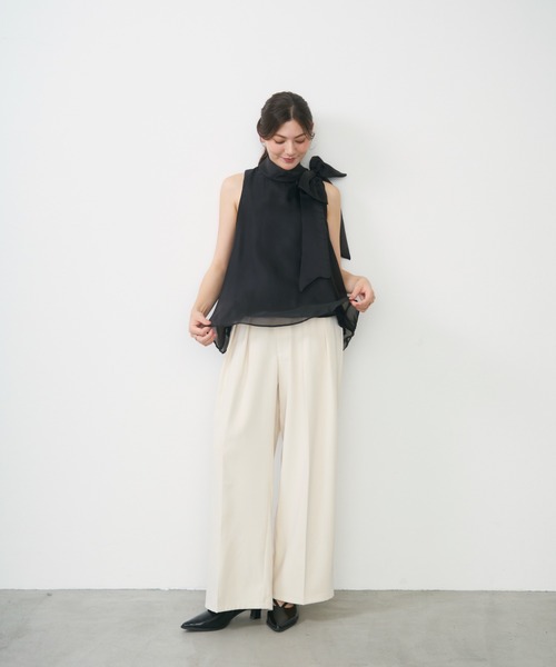 Lunea(ルネア)の「サイドリボンシアートップス/ side ribbon sheer top(シャツ/ブラウス・レディース・アイボリー/ピンク/ブラック/イエロー・FREE)」の21枚目の写真