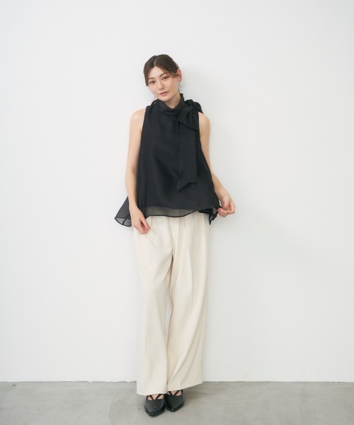 Lunea(ルネア)の「サイドリボンシアートップス/ side ribbon sheer top(シャツ/ブラウス・レディース・アイボリー/ピンク/ブラック/イエロー・FREE)」の20枚目の写真