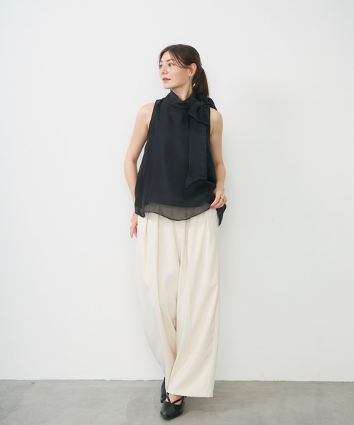 Lunea(ルネア)の「サイドリボンシアートップス/ side ribbon sheer top(シャツ/ブラウス・レディース・アイボリー/ピンク/ブラック/イエロー・FREE)」の19枚目の写真