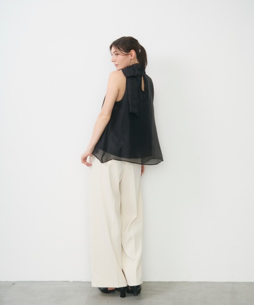 Lunea(ルネア)の「サイドリボンシアートップス/ side ribbon sheer top(シャツ/ブラウス・レディース・アイボリー/ピンク/ブラック/イエロー・FREE)」の17枚目の写真