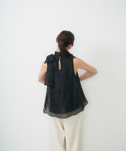 Lunea(ルネア)の「サイドリボンシアートップス/ side ribbon sheer top(シャツ/ブラウス・レディース・アイボリー/ピンク/ブラック/イエロー・FREE)」の16枚目の写真