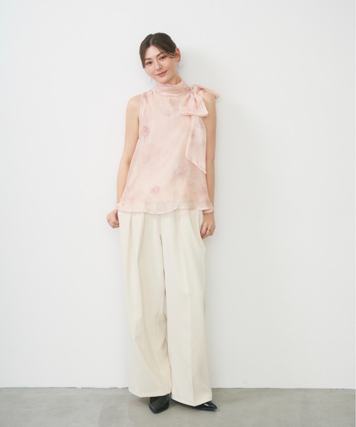 Lunea(ルネア)の「サイドリボンシアートップス/ side ribbon sheer top(シャツ/ブラウス・レディース・アイボリー/ピンク/ブラック/イエロー・FREE)」の11枚目の写真