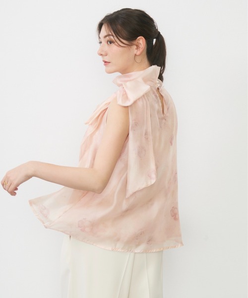 Lunea(ルネア)の「サイドリボンシアートップス/ side ribbon sheer top(シャツ/ブラウス・レディース・アイボリー/ピンク/ブラック/イエロー・FREE)」の9枚目の写真