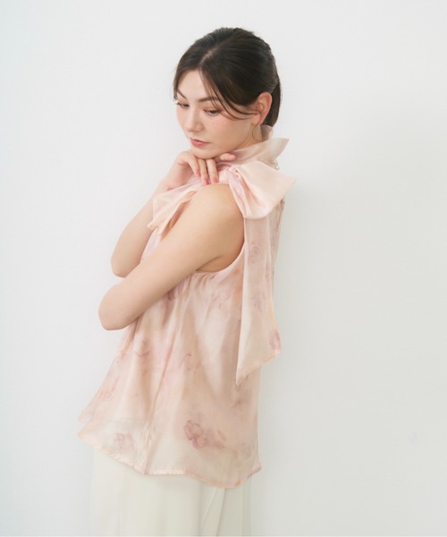 Lunea(ルネア)の「サイドリボンシアートップス/ side ribbon sheer top(シャツ/ブラウス・レディース・アイボリー/ピンク/ブラック/イエロー・FREE)」の8枚目の写真
