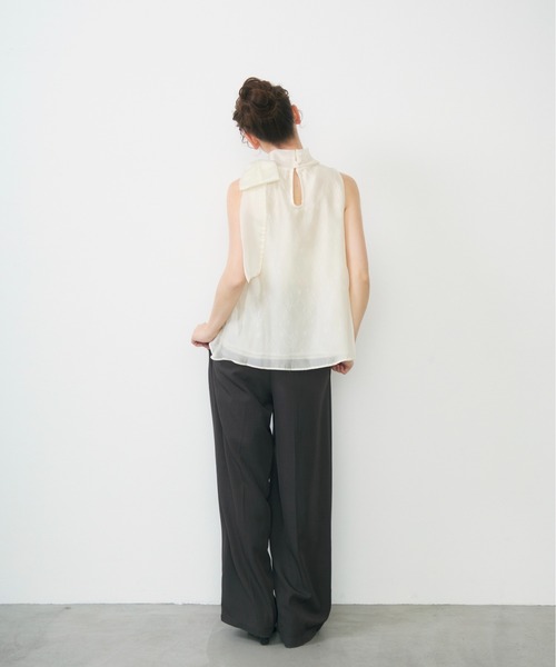 Lunea(ルネア)の「サイドリボンシアートップス/ side ribbon sheer top(シャツ/ブラウス・レディース・アイボリー/ピンク/ブラック/イエロー・FREE)」の14枚目の写真