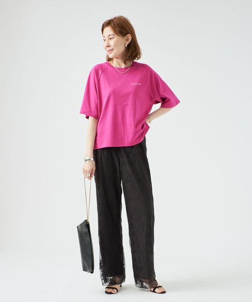 VERMEIL par iena(ヴェルメイユパーイエナ)の「BACK PRINT Tシャツ(Tシャツ/カットソー・レディース・ネイビー/ピンク・FREE)」の14枚目の写真