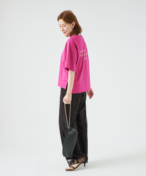 VERMEIL par iena(ヴェルメイユパーイエナ)の「BACK PRINT Tシャツ(Tシャツ/カットソー・レディース・ネイビー/ピンク・FREE)」の15枚目の写真