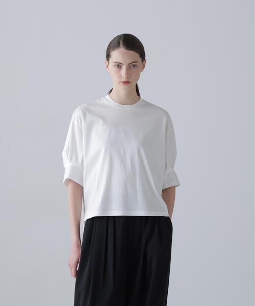 ADORE(アドーア)の「◆コットンスムースボリュームスリーブプルオーバー(Tシャツ/カットソー・レディース・ホワイト/ネイビー/ピンク・38)」の1枚目の写真