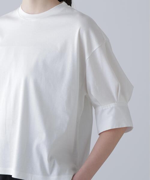 ADORE(アドーア)の「◆コットンスムースボリュームスリーブプルオーバー(Tシャツ/カットソー・レディース・ホワイト/ネイビー/ピンク・38)」の8枚目の写真