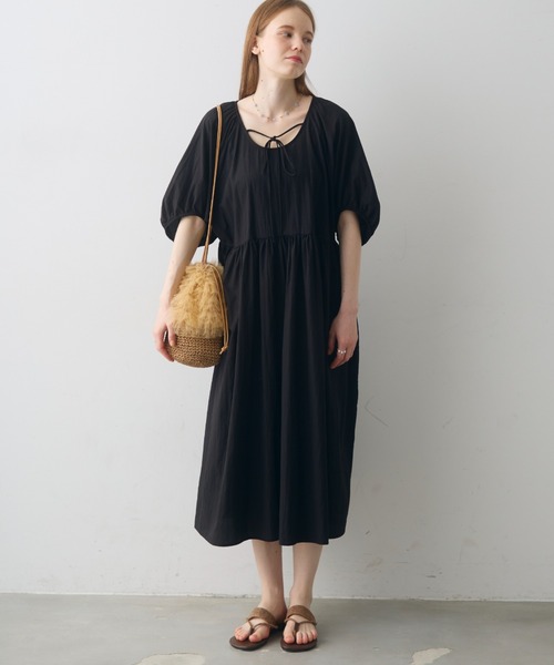 Crisp(クリスプ)の「sheer volume onepiece / シアーボリュームワンピース(ワンピース・レディース・ブラック/アイボリー・FREE)」の3枚目の写真