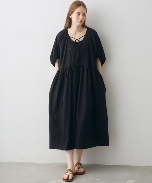 Crisp(クリスプ)の「sheer volume onepiece / シアーボリュームワンピース(ワンピース・レディース・ブラック/アイボリー・FREE)」の4枚目の写真