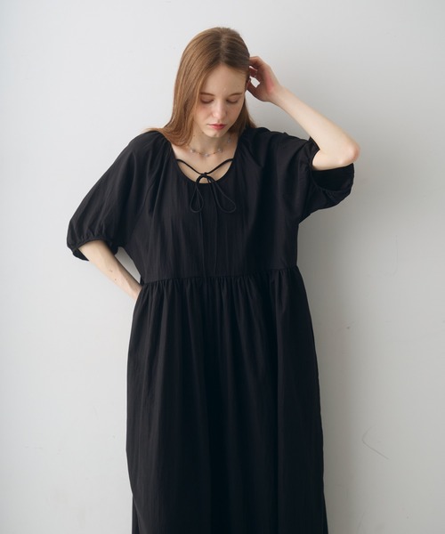 Crisp(クリスプ)の「sheer volume onepiece / シアーボリュームワンピース(ワンピース・レディース・ブラック/アイボリー・FREE)」の7枚目の写真