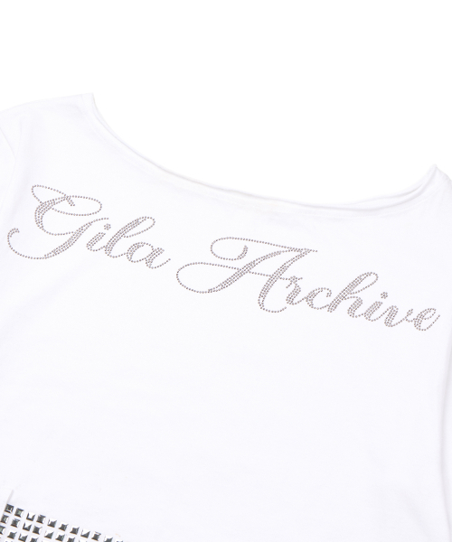 GILAARCHIVE（ギラアーカイブ）の「SQUARE STUD BELT ONE SHOULDER T-SHIRTS_WHITE（Tシャツ/カットソー・レディース・その他・FREE）」の7枚目の写真