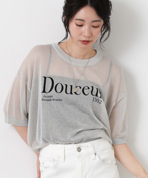 Gready Brilliant(グレディブリリアン)の「Doucerシアーニット(ニット/セーター・レディース・ライトグレー/チャコールグレー・38)」の1枚目の写真