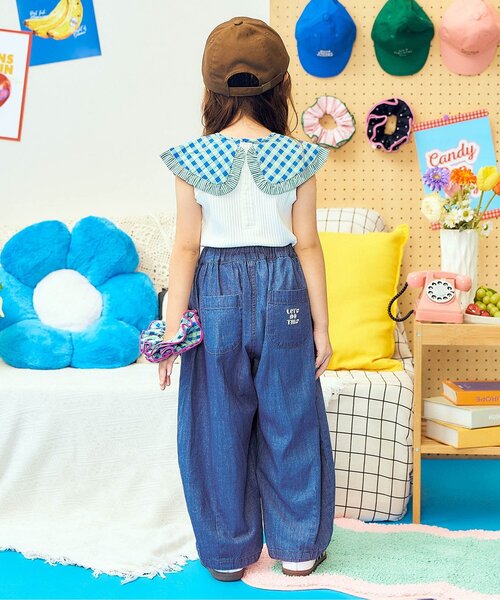 apres les cours（アプレレクール）の「【リンク】タックコクーンパンツ（その他パンツ・キッズ・ブラック/インディゴブルー/ピンク・110/130/80/100/90/120）」の7枚目の写真