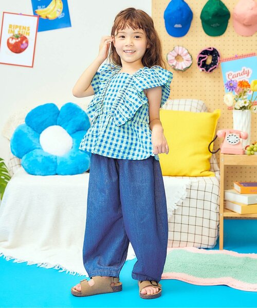 apres les cours(アプレレクール)の「【リンク】タックコクーンパンツ(その他パンツ・キッズ・ブラック/インディゴブルー/ピンク・110/130/80/100/90/120)」の9枚目の写真