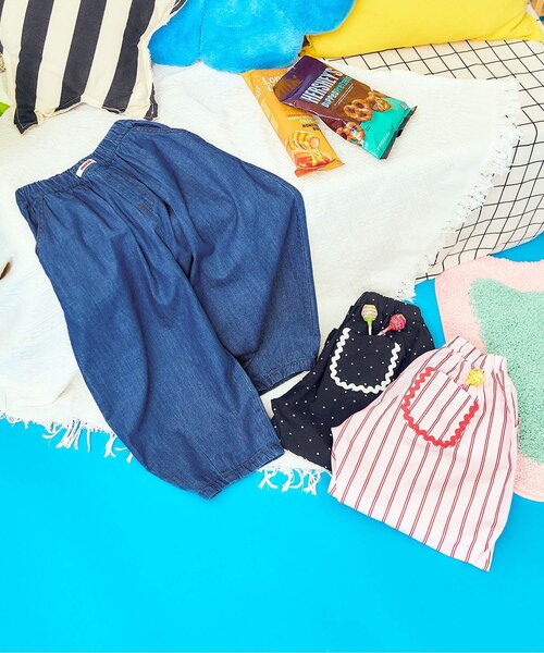 apres les cours（アプレレクール）の「【リンク】タックコクーンパンツ（その他パンツ・キッズ・ブラック/インディゴブルー/ピンク・110/130/80/100/90/120）」の18枚目の写真