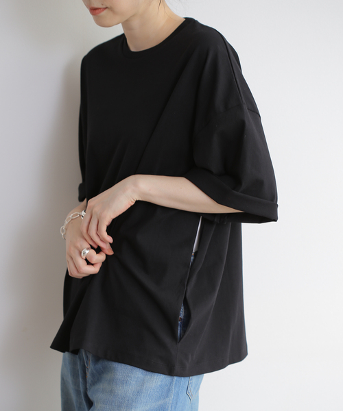 BASERANGE(ベースレンジ)の「BASERANGE/ベースレンジ PIN TEE シャツ(Tシャツ/カットソー・レディース・ブラック・SMALL)」の1枚目の写真